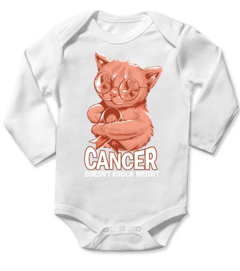 Cancer Doesnt Knock Uterine Cancer Long Sleeve Baby One-Piece