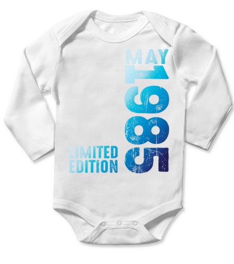 On May 1985 Year 1985 Retro 1985 Vintage Since Long Sleeve Baby One-Piece