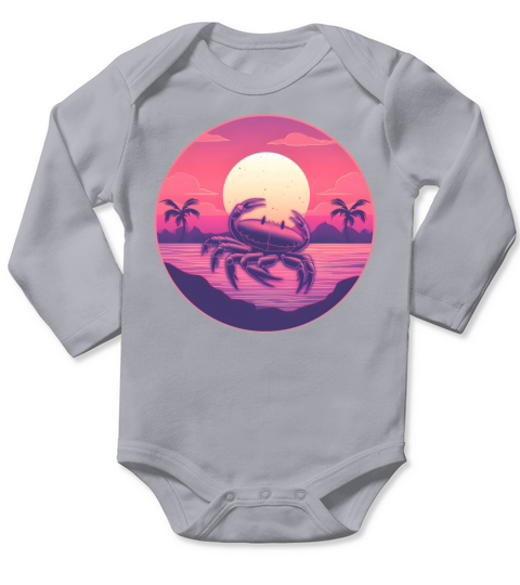 Vintage Crab Lovers Long Sleeve Baby One-Piece