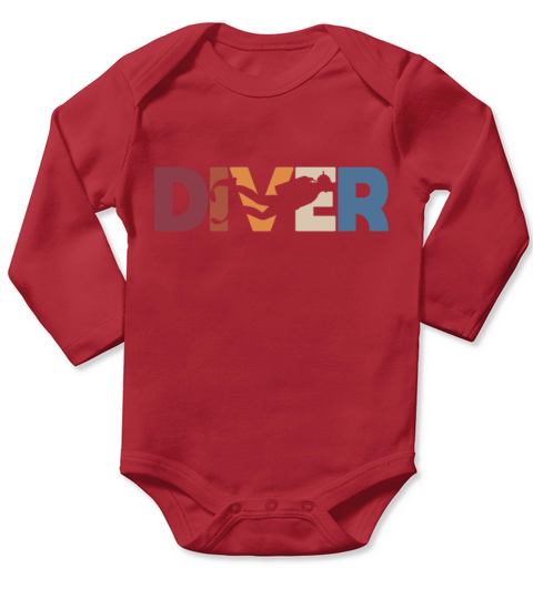 Vintage Diver Scuba Diving Dive Underwater Sea Long Sleeve Baby One-Piece