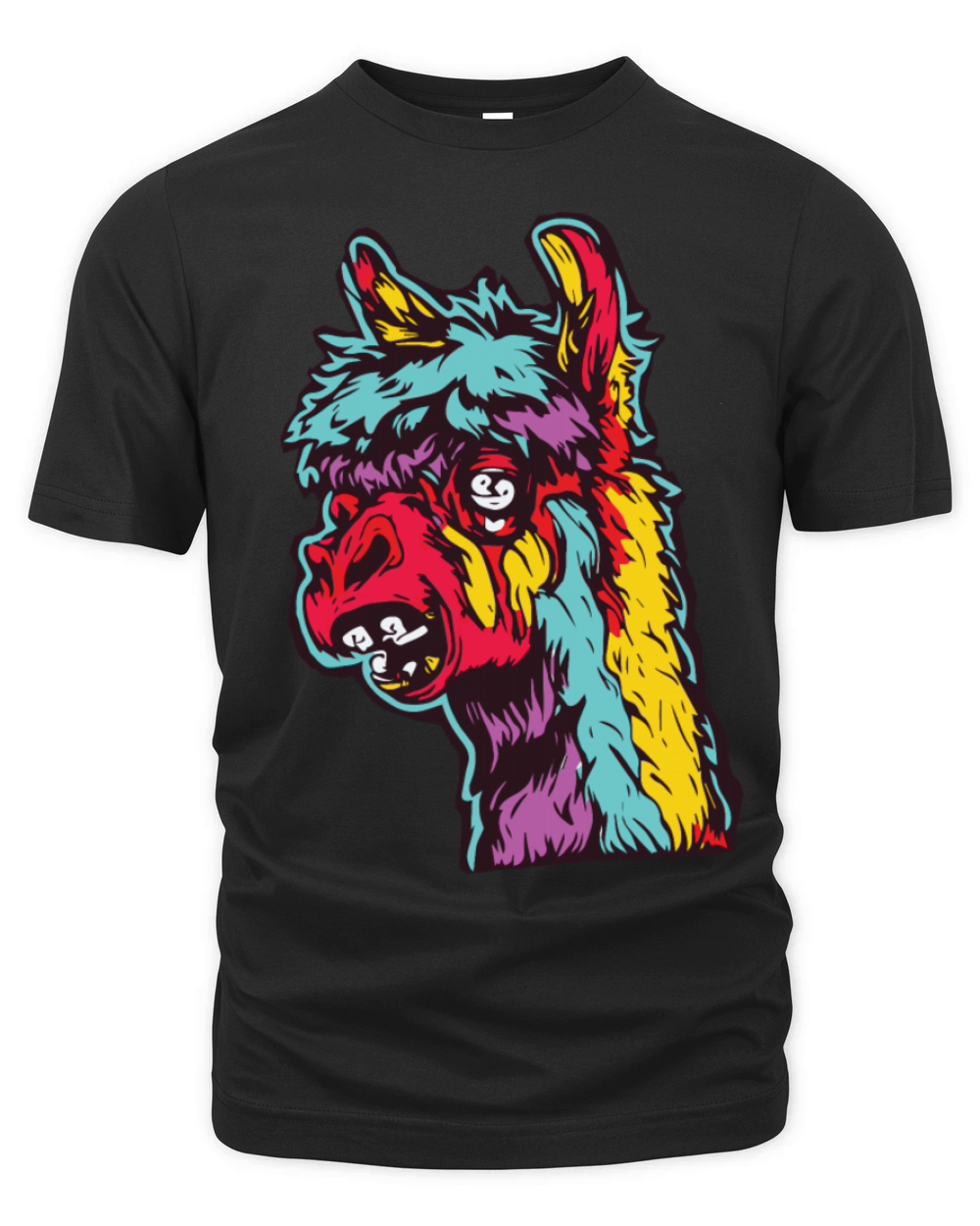 Horror Scary Zombie Alpaca Organic Unisex T-shirt
