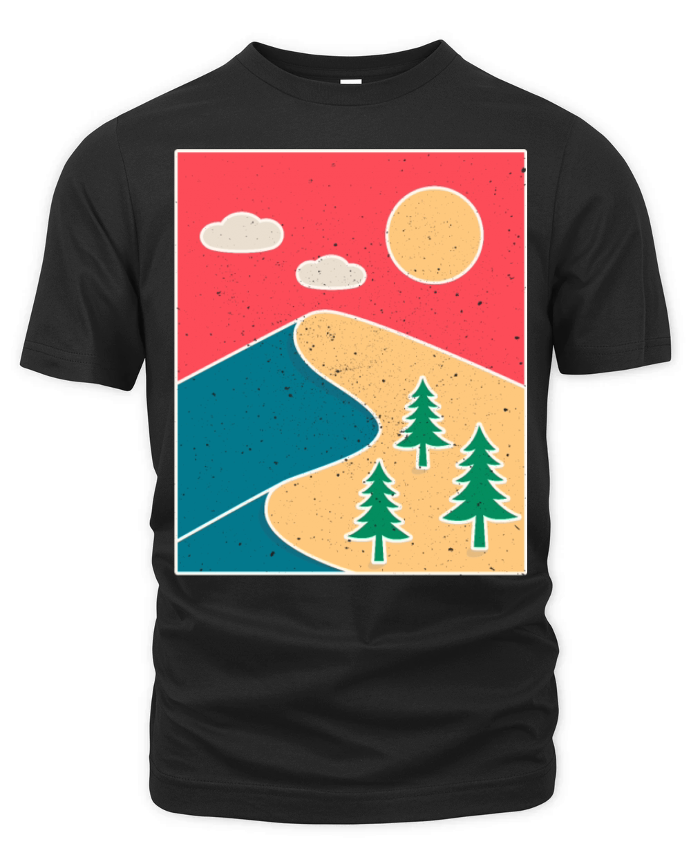 Vintage Hiking Gift with Mountain Landscape Organic Unisex T-shirt