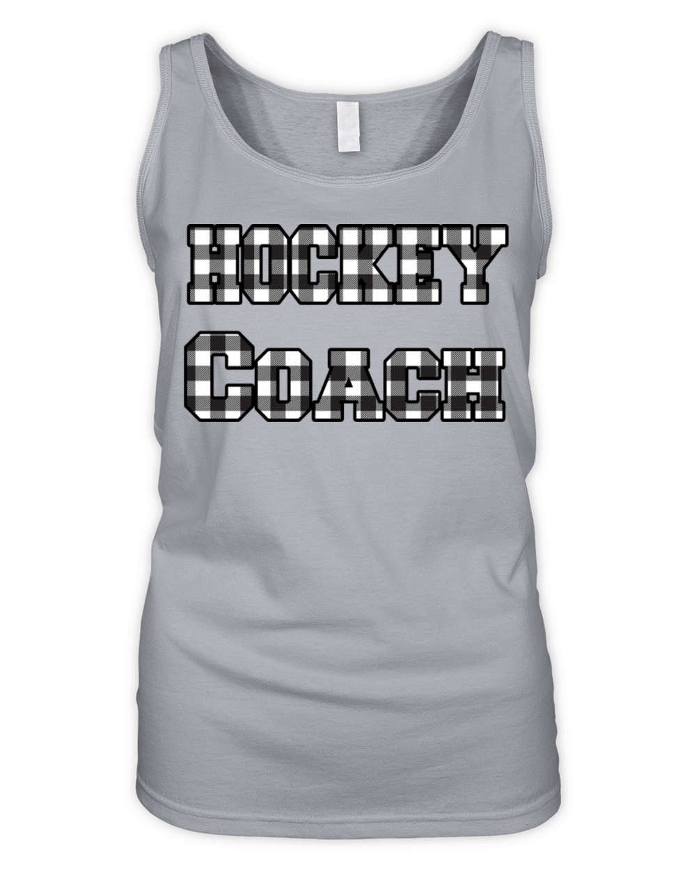 Hockey Coach black plaid Organic Women's Tank Top