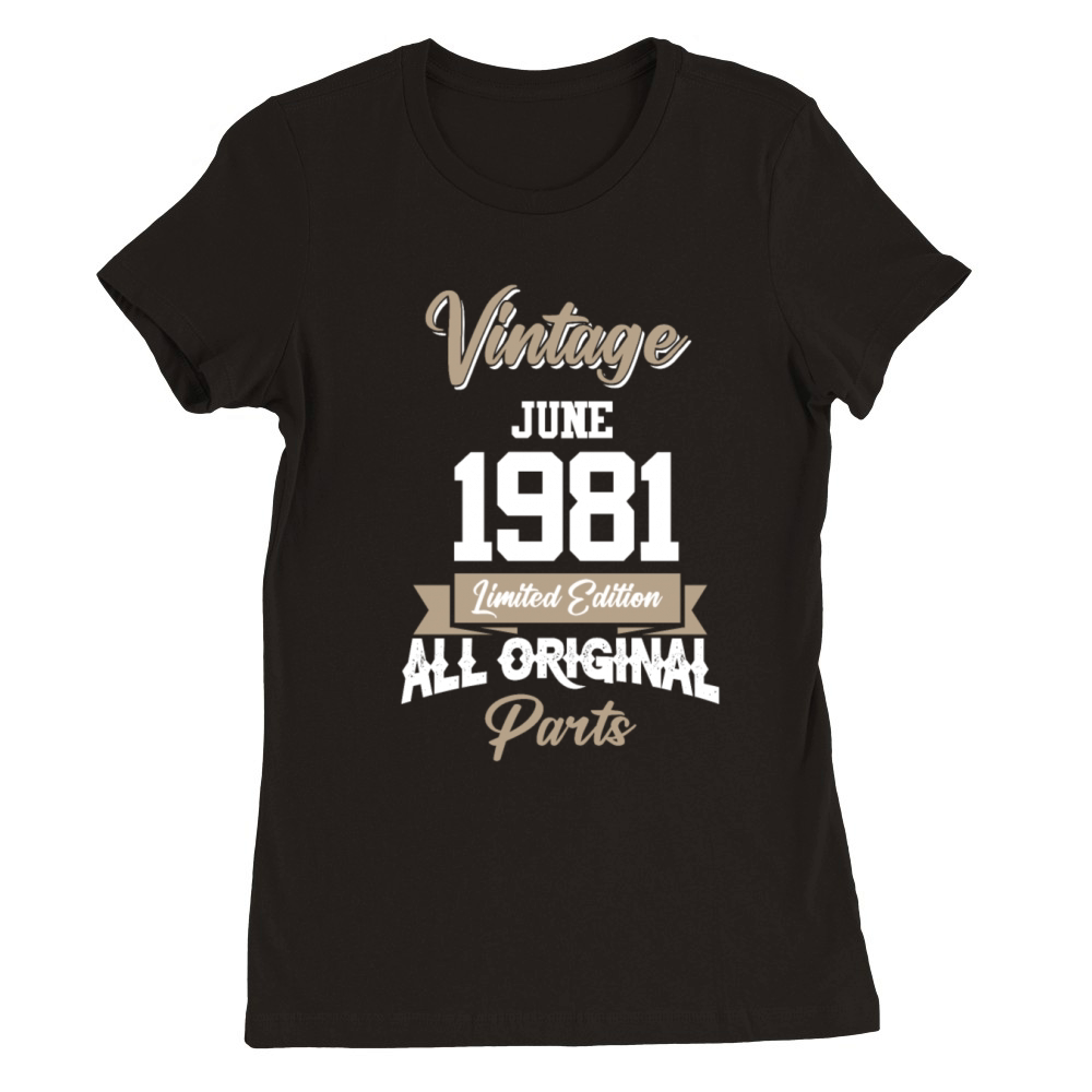 June 1968 Vintage Birthday Present Premium Womens Crewneck T-shirt
