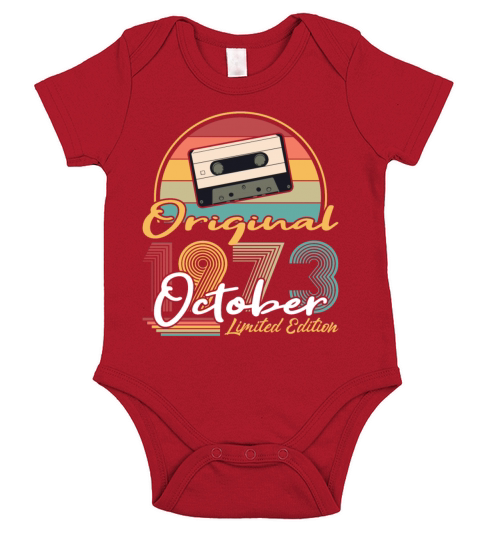 50th birthday october 1973 original 1973 Short Sleeve Baby One-Piece