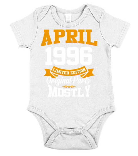 April 1996 Vintage Birthday Present Short Sleeve Baby One-Piece