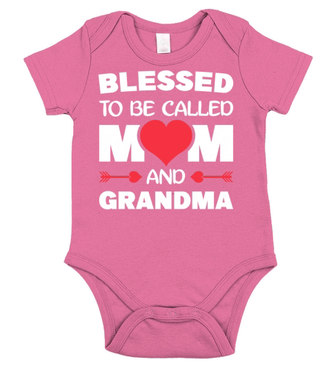 Blessed to be called mom and grandma Mothers Day Short Sleeve Baby One-Piece