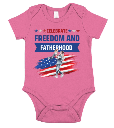 Celebrate Freedom and Fatherhood with flag America Short Sleeve Baby One-Piece