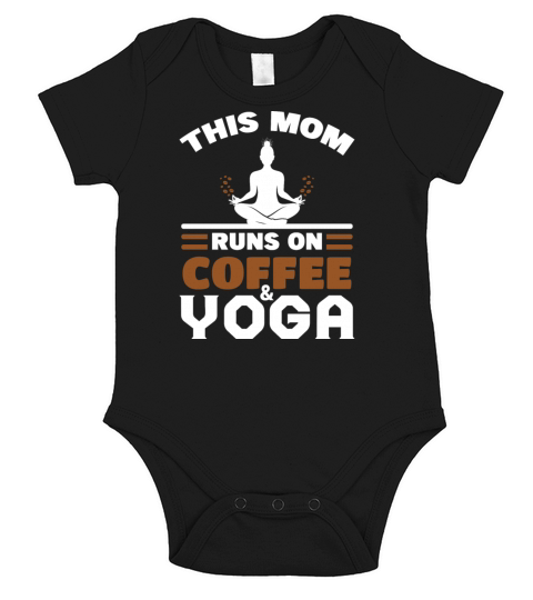 This Mom Runs On Coffee And Yoga Gift For Moms Short Sleeve Baby One-Piece