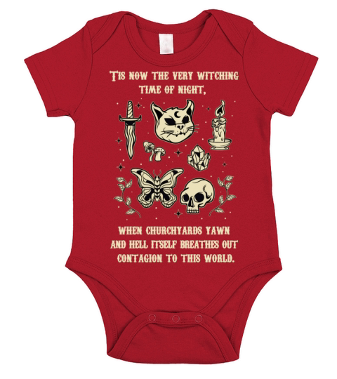 Tis Now The Very Witching Time Of Night Short Sleeve Baby One-Piece