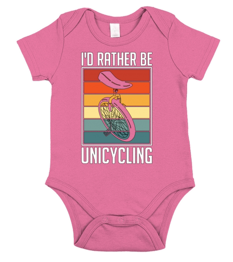 Unicycle Id Rather Be Unicycling Retro Cycling Short Sleeve Baby One-Piece