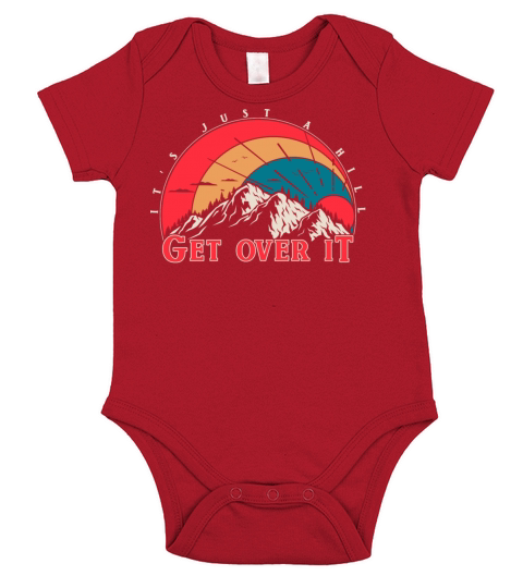 Vintage Hiking Slogan Just A Hill with Mountains Short Sleeve Baby One-Piece