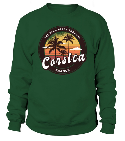 Corsica France palm trees vintage design Sweatshirt Unisex