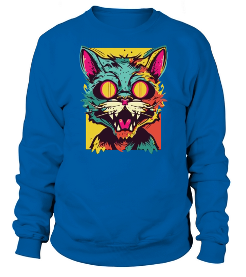 Horror Scary Zombie cat2 Sweatshirt Unisex