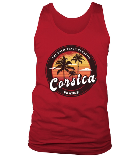 Corsica France palm trees vintage design Tank Top Unisex