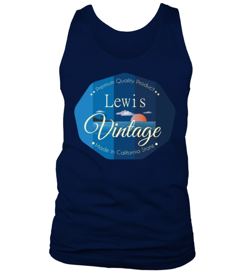 Lewis First Name Vintage Blue Tank Top Unisex