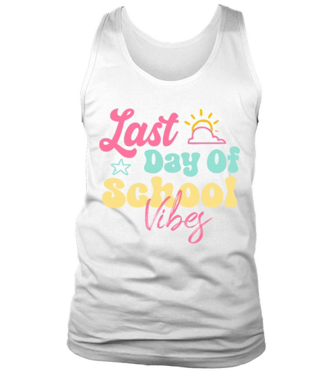 Retro Vintage Teacher kids Last Day Of School Vibe Tank Top Unisex