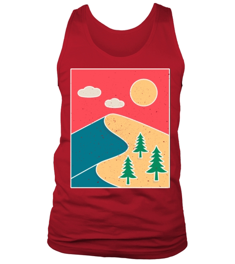 Vintage Hiking Gift with Mountain Landscape Tank Top Unisex
