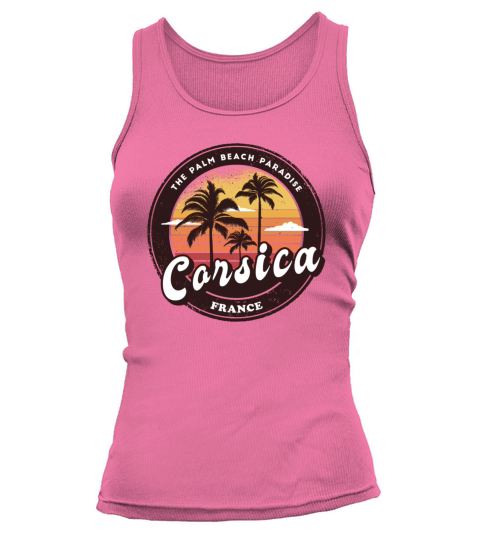 Corsica France palm trees vintage design Tank top Woman