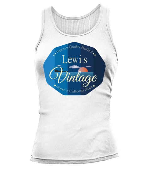 Lewis First Name Vintage Blue Tank top Woman