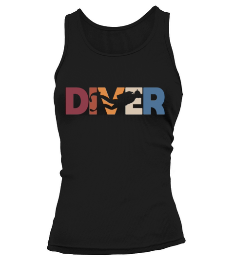 Vintage Diver Scuba Diving Dive Underwater Sea Tank top Woman
