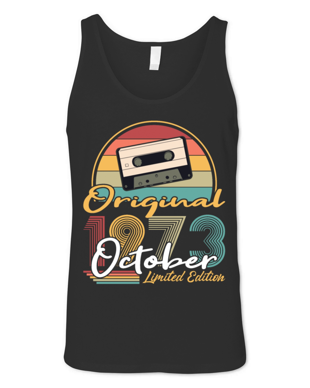 50th birthday october 1973 original 1973 Unisex Jersey Tank