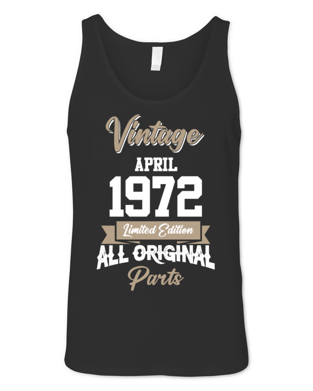 April 1972 Vintage Birthday Present Unisex Jersey Tank