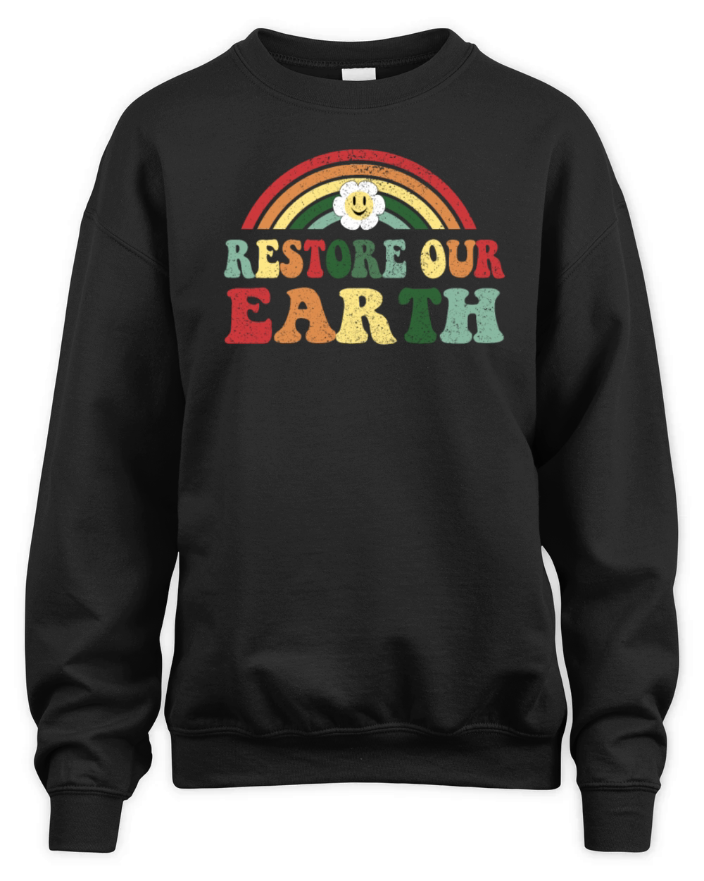 Vintage Design Restore Our Earth - Earth Day Unisex Premium Crewneck Sweatshirt