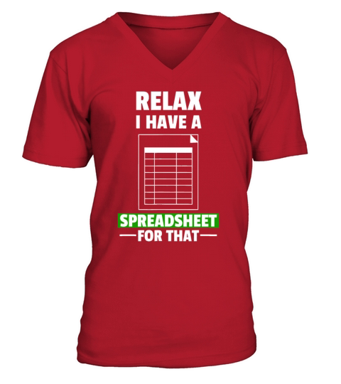 Finance Accounting Relax Spreadsheet Calculating C V-Neck T-shirt