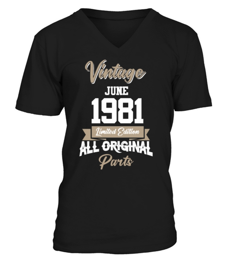June 1968 Vintage Birthday Present V-Neck T-shirt