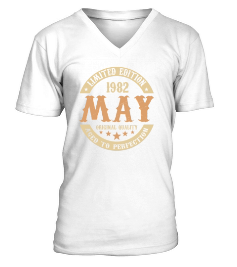 May 1982 Vintage Birthday Present V-Neck T-shirt