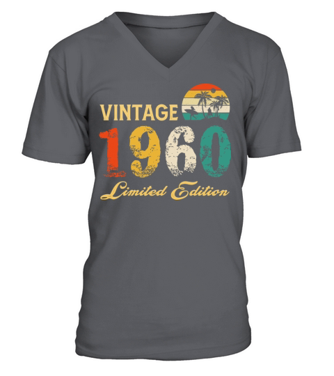 Vintage 1960 Limited Edition Born In 1960 Birthday V-Neck T-shirt