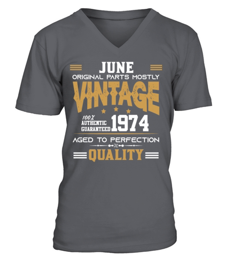 Vintage Aged To Perfection June 1974 V-Neck T-shirt