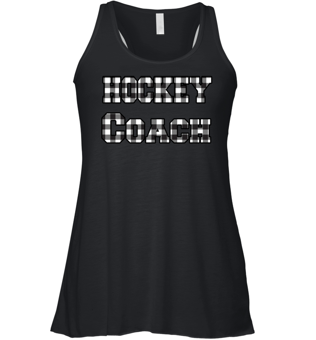 Hockey Coach black plaid Women's Flowy Tank Top