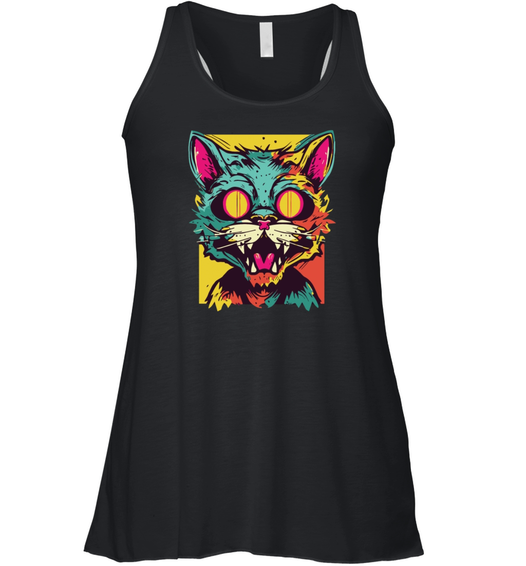 Horror Scary Zombie cat2 Women's Flowy Tank Top