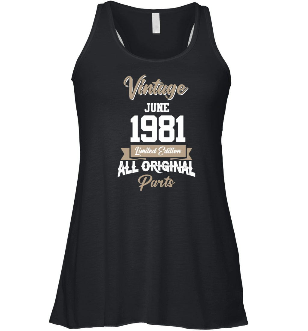 June 1968 Vintage Birthday Present Women's Flowy Tank Top