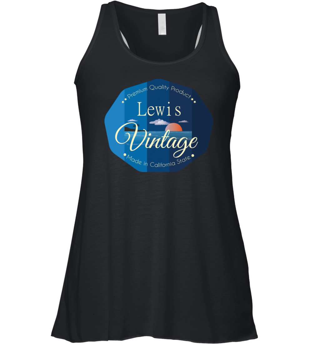 Lewis First Name Vintage Blue Women's Flowy Tank Top