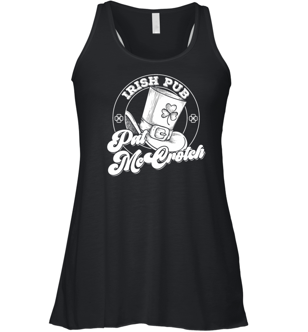 Pat McCrotch Irish Pub Leprechaun Funny St Patrick Women's Flowy Tank Top