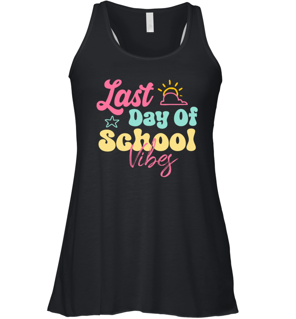 Retro Vintage Teacher kids Last Day Of School Vibe Women's Flowy Tank Top