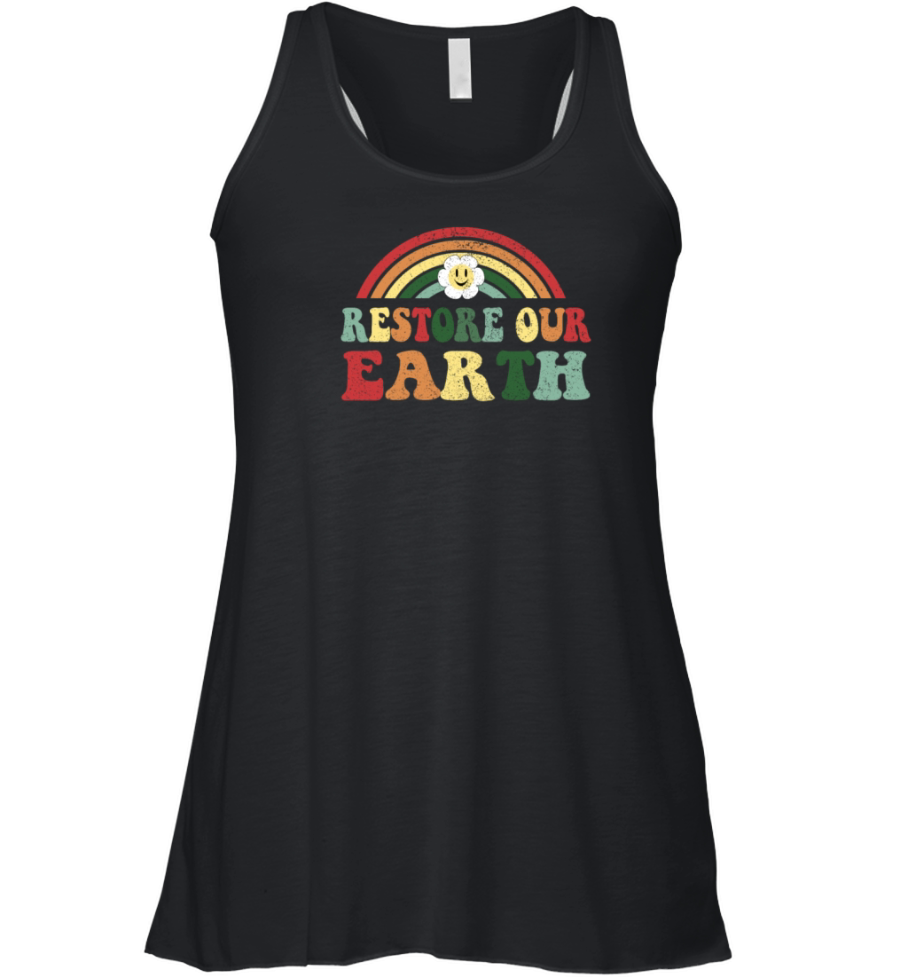 Vintage Design Restore Our Earth - Earth Day Women's Flowy Tank Top
