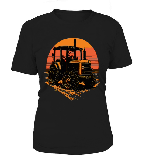 Farmer Tractor Retro Sunset Women's T-Shirt