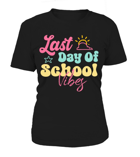 Retro Vintage Teacher kids Last Day Of School Vibe Women's T-Shirt
