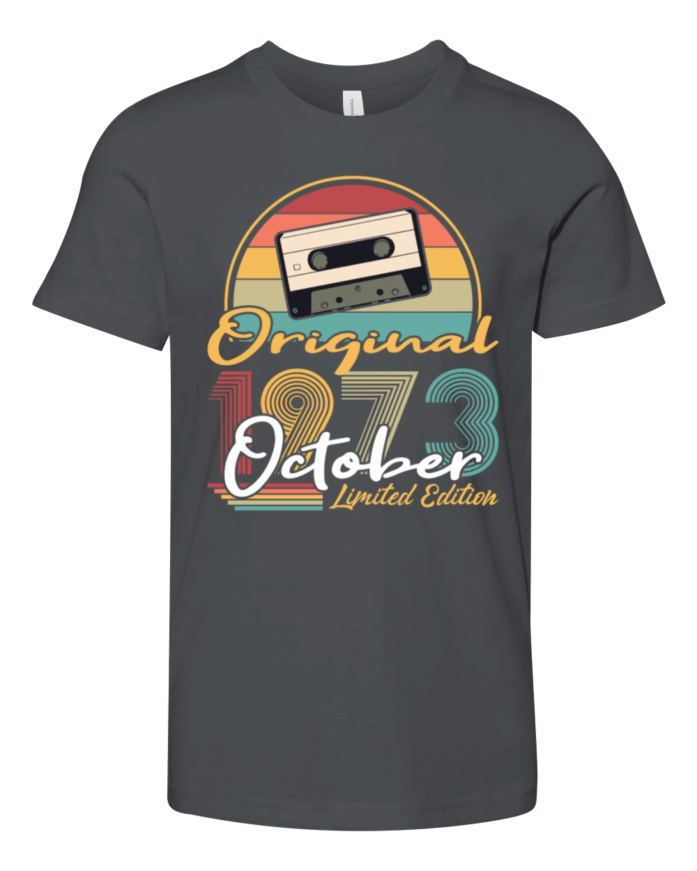50th birthday october 1973 original 1973 Youth Unisex Jersey Tee