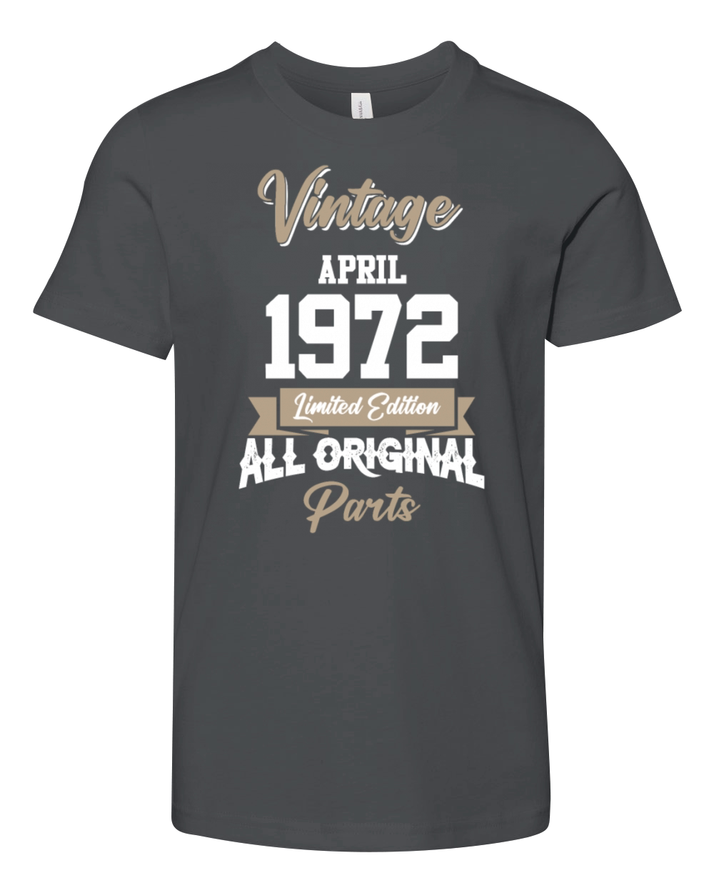 April 1972 Vintage Birthday Present Youth Unisex Jersey Tee