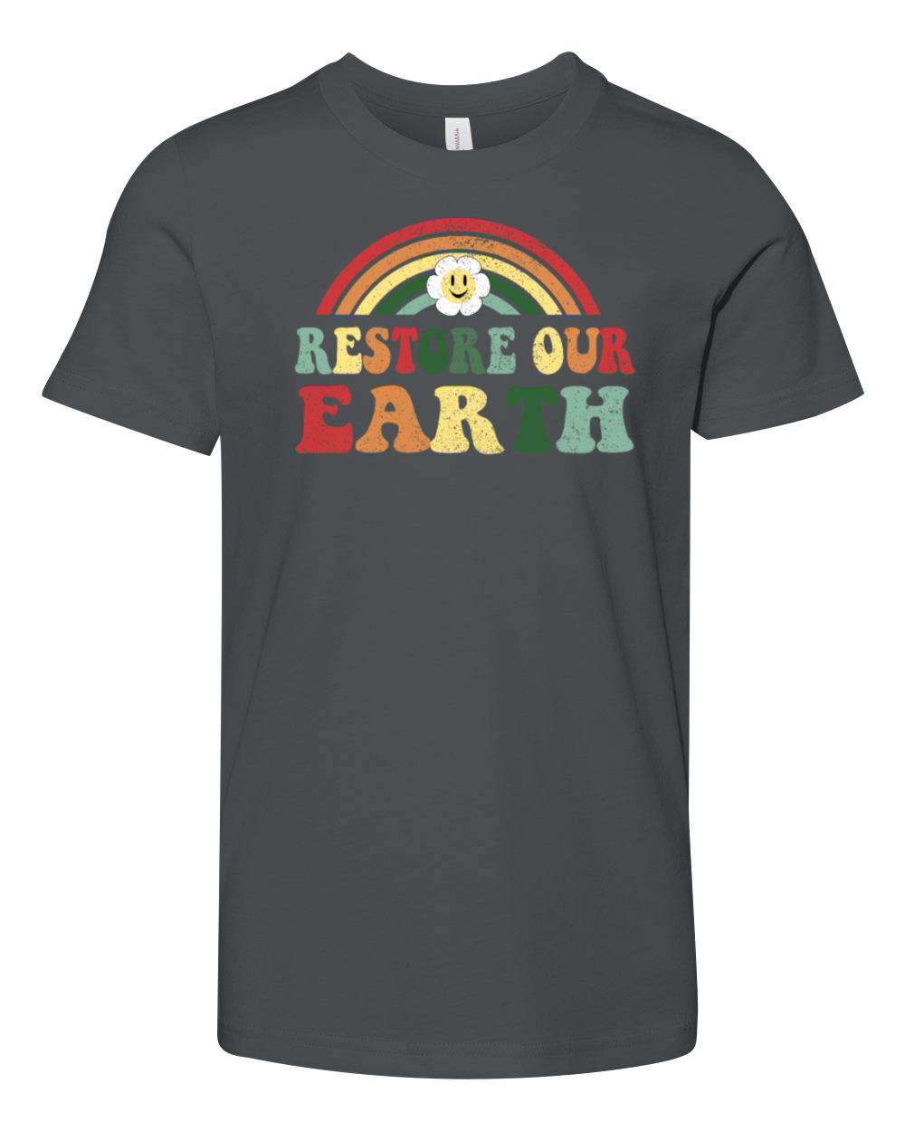 Vintage Design Restore Our Earth - Earth Day Youth Unisex Jersey Tee