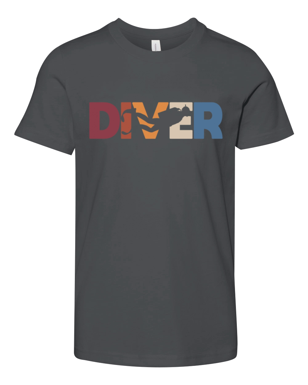 Vintage Diver Scuba Diving Dive Underwater Sea Youth Unisex Jersey Tee