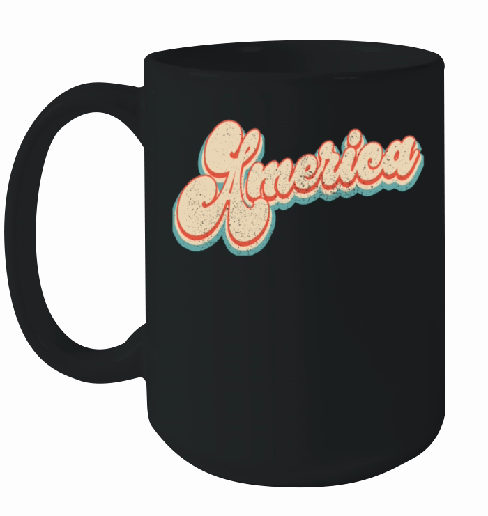 Vintage Classic America Patriotic 4th of July Ceramic Mug