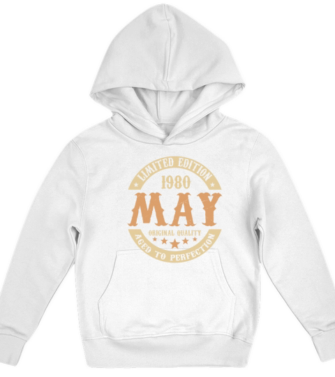May 1980 Vintage Birthday Present Kids Hoodie