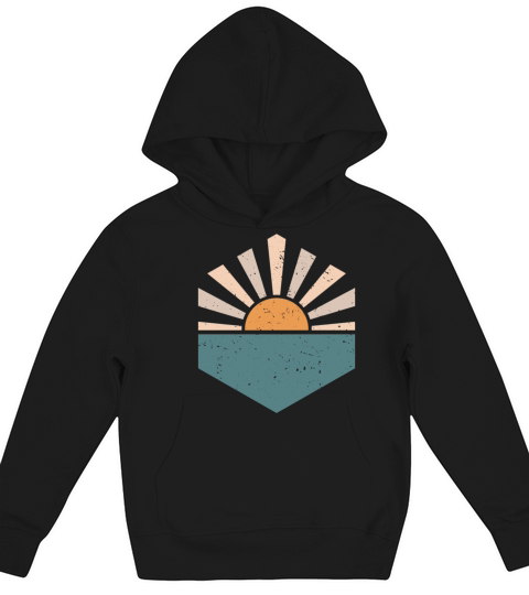 Vintage Beach Summer Vacation Sunset Kids Hoodie