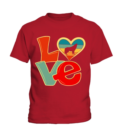 Distressed Vintage Wolf Lover Zookeeper Valentines Kids T-Shirt